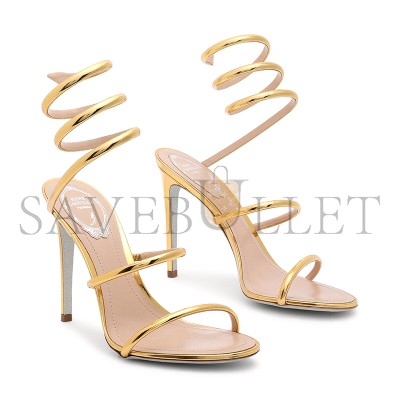 RENÉ CAOVILLA CLEO METALLIC GOLD SANDAL 105 C12351 RENÉ CAOVILLA CLEO METALLIC GOLD SANDAL 105 C12351